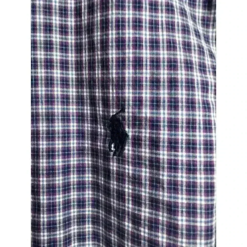 Ralph Lauren Purple Plaid Button Up Boys Large 14-16